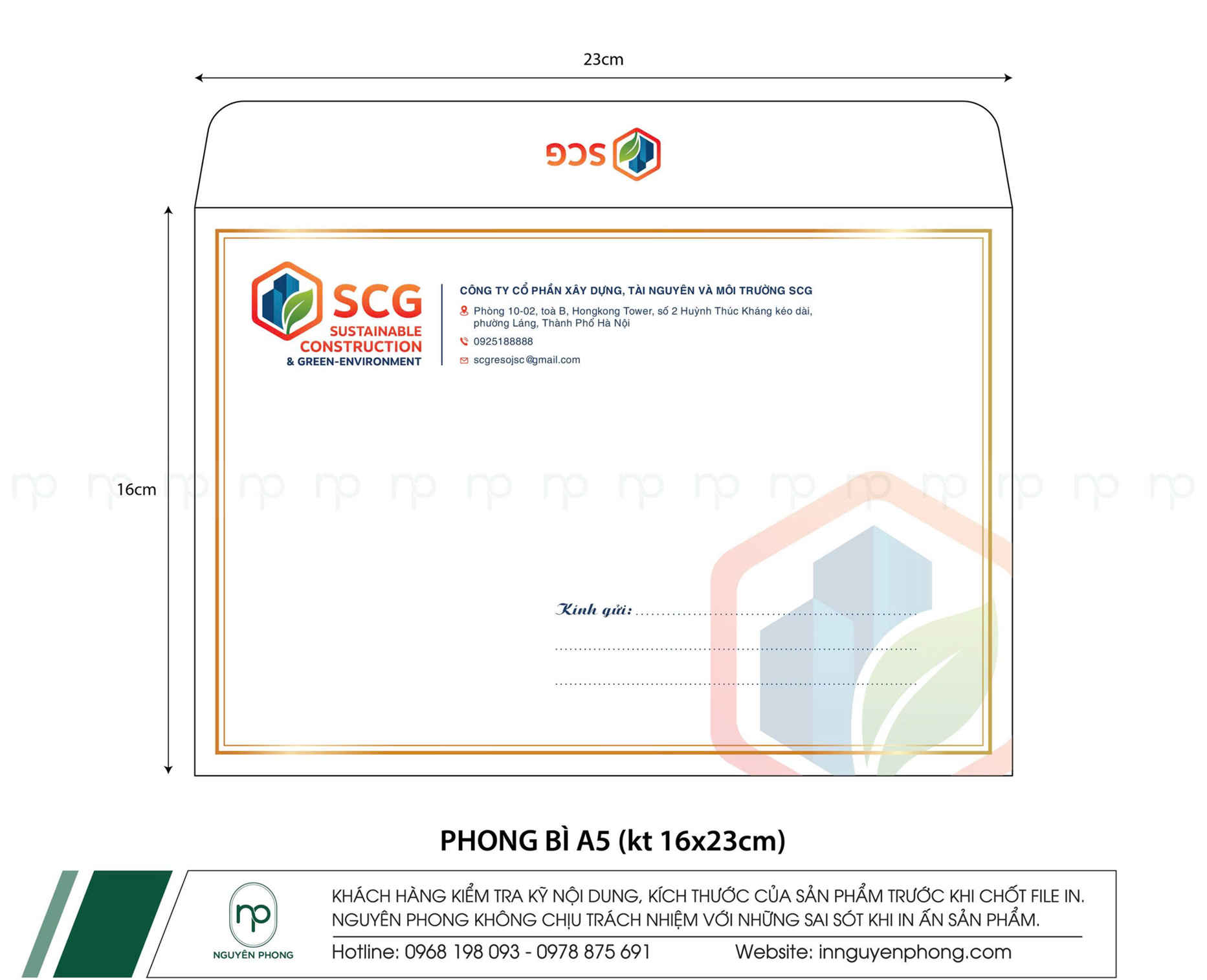 Tham khảo mẫu thiết kế phong bì sang trọng tại Nguyên Phong